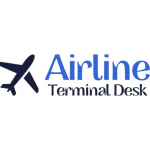 Airline terminal desk
